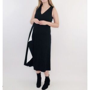 NWT Worth New York A-Line Draped Ruffle Sleeveless Midi Dress Size 8 Grunge Goth